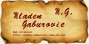 Mladen Gaburović vizit kartica